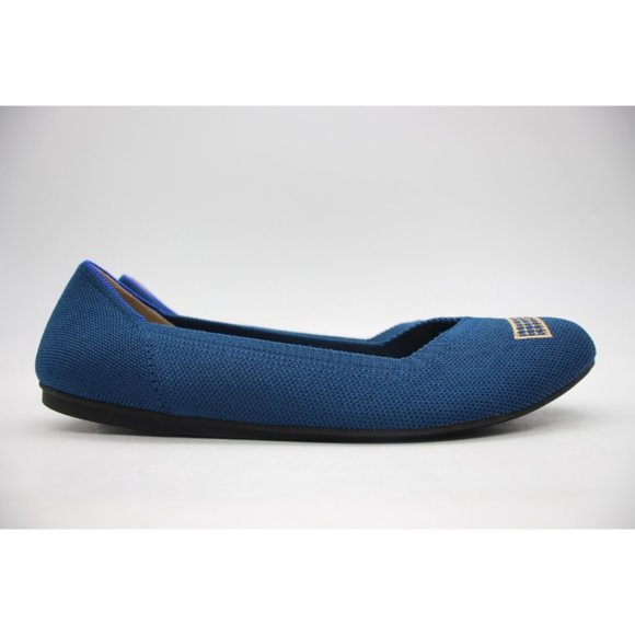 Rothy’s The Flat Women's Size 10 Blue Beige Knit Round Toe Slip On Flats - Picture 2 of 9